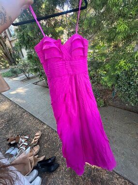 Layered Hot Pink Cache Dress - Size 4